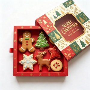 Custom Christmas Cookie Drawer Sliding Rigid <b>Box</b> with Clear PVC Window Biscuit Packaging Holiday Gift <b>Box</b> for Candy <b>Sweets</b> - Product Image 5