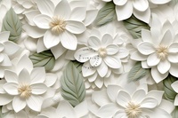 Papiers peints muraux imperméables en relief 3D, motif floral de magnolia blanc, papiers peints de luxe pour la décoration murale des hôtels et des maisons