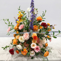 Arrangement de fleurs artificielles GNW sur mesure, rose blanche fantaisie, hydrangea, centre de table, fleurs et couronnes artificielles