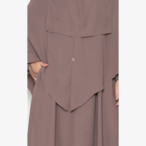 <span class=keywords><strong>Khimar</strong></span> long à trois couches en mousseline personnalisé, robe de prière indonésienne, foulard musulman, niqab, hijab islamique, jilbab, <span class=keywords><strong>abaya</strong></span> pour femmes - Product Image 3