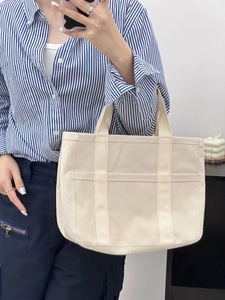 Sac <span class=keywords><strong>Mami</strong></span> Sac à provisions en toile Sacs à bandoulière avec poche et fermeture éclair Nouvelle mode Sac fourre-tout multifonctionnel en toile épaisse - Product Image 3