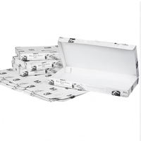 Boîtes à pizza et à pain plat jetables écologiques en carton ondulé rigide avec gaufrage personnalisé, grand format, en papier blanc
