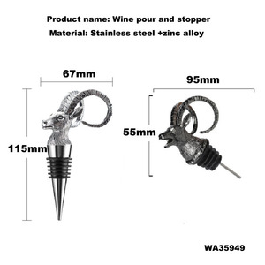 Accessoires de Bar Cuisine Bouteille D'alcool Bouchon De <span class=keywords><strong>Vin</strong></span> Cocktail Souvenir Cadeaux <span class=keywords><strong>Mouton</strong></span> Chèvre En Forme De Métal Nouveauté Bouchon De Bouteille De <span class=keywords><strong>Vin</strong></span> - Product Image 2