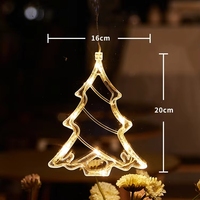 Guirlande lumineuse LED moderne blanc chaud pour décoration de fenêtre de Noël, à piles, avec ventouses pour suspendre l'arbre