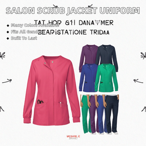 Ensemble de travail pour médecins et infirmières, veste à manches longues en tissu tissé, cardigan à boutons-pression, uniforme de travail, polyester/rayonne - Product Image 2