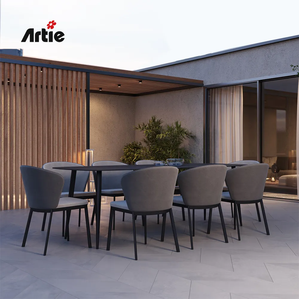 Artee Table à manger moderne en Aluminium meubles de jardin loisirs Restaurant Tables et chaises d'extérieur