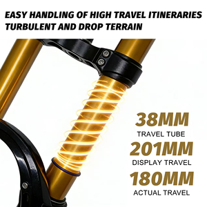 <span class=keywords><strong>Fourche</strong></span> de moto à double couronne, suspension de <span class=keywords><strong>fourche</strong></span> 20*110mm, <span class=keywords><strong>fourche</strong></span> à air pour vélo, débattement de 180mm pour SurRon Light Bee X Talaria Sting - Product Image 3