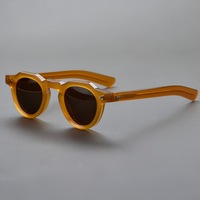 Monture de lunettes de vue rondes rétro tendance, polarisées, avec logo personnalisé, lunettes de créateur haut de gamme pour hommes, montures en acétate, vente en gros