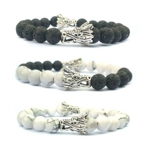Nuevo clásico 8mm howlita piedra Natural caballo <span class=keywords><strong>roca</strong></span> fundida para pulsera para damas jóvenes forma de bola - Product Image 1