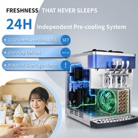 Nouvelle machine à faire des glaces molles, prix compétitif, 3 saveurs, à base de lait et d'eau, couleur dorée luxueuse, longue durée de vie
