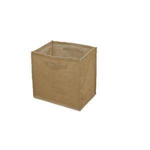 Boîte de rangement en coton et jute, rectangulaire, pliable, organiseur de jouets, grande capacité, panier de rangement pour la maison, solution de rangement pour enfants - Product Image 1