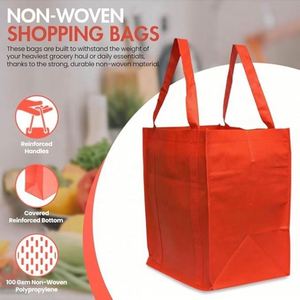 Bolsas de Compras Reutilizables, Plegables, Resistentes, con Asas y Logotipo Personalizado, de Tela No Tejida, Reforzadas, para Compras y Picnic - Product Image 3