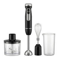 Mixeur Plongeant Électrique 4-en-1 400W en Acier Inoxydable, Bâtonnet Mélangeur Multifonctionnel, Hachoir à Viande et Préparateur Alimentaire pour Bébé