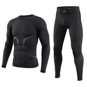 Ensemble de sous-vêtements thermiques pour homme, doublure polaire, caleçons longs, couche de base chaude pour l'hiver, élastique, respirant, vêtements de sport compressifs - Product Image 3