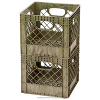 Camo Caisse en plastique dépliante 16QT-4GAL Heavy Duty Pliable Empilable Légumes Fruits Bière Poignées faciles à saisir
