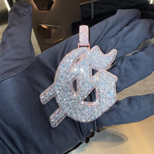 Mặt dây chuyền chữ cái G mạ vàng kiểu dáng mới, đính đá Moissanite VVS, thiết kế sang trọng, phong cách Hip Hop dành cho nam - Product Image 6