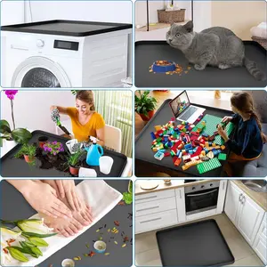 Modern Rectangle Design Washable Silicone Washer And Dryer Top Protector Non-Slip Silicone Dust Cover Mat