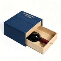 Boîte à vin personnalisée avec votre logo, écologique, luxueuse, emballage pliable pour une ou deux bouteilles