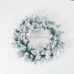 Flocky snow PVC Garland Decorations For Front Door Wreath Wedding Wreaths for Xmas party christmas day
