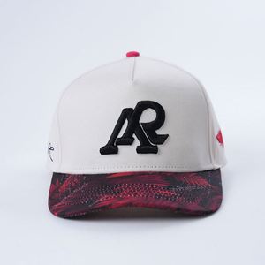 Gorra de Béisbol con Personalización, Logotipo Bordado en 3D, Diseño de Hojas en Dos Tonos, Ajustable, de 5 Paneles, para Exteriores - Product Image 1