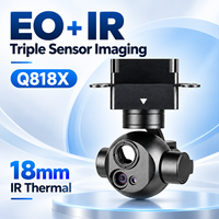 Gimbal Kamera UAV Ringan Q818X Sensor Tiga Lipat Pencitraan Termal EO IR Ganda 5.7mm 16mm 18mm