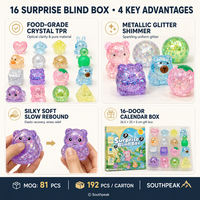Southpeak Toy 16 Surprise Crystal Blind Box Squishy Squishy Toys Fidget Toys Sensory Squishy Toy Glitter TPR Gift Wholesale WS