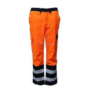 Pantalones de trabajo de alta visibilidad de alta resistencia de algodón para hombres, pantalones Cargo para talleres industriales, pantalones de trabajo mecánicos para hombres