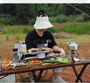 Ensemble de cuisine de camping en plein air portable en acier inoxydable 304 ustensiles de cuisine trois pièces poêle à frire et bouilloire antiadhésives pour les campeurs - Product Image 6