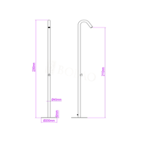 Douche extérieure autoportante en acier inoxydable, colonne de douche, ensemble de douche pour piscine ou utilisation en bord de mer