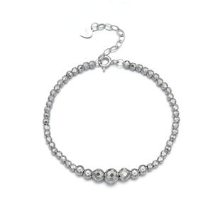 Italian Handcrafted 925 Sterling <strong>Silver</strong> Bead Ball Chain Bracelet Exquisite 3/4/5/6mm Diamonds Gold Plated <strong>Bangles</strong> for Women <strong>Men</strong> - Product Image 1