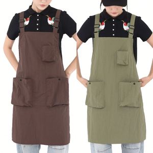 Wholesale Custom Logo Sustainable European Style <b>Kitchen</b> Work Clothes Waterproof Bib Cotton <b>Apron</b> Cross-Border for - Product Image 1