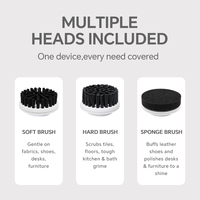 Nettoyeur rotatif sans fil 3-en-1 avec têtes de brosse remplaçables, brosse de nettoyage électrique portative rechargeable pour chaussures et carreaux