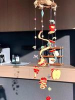 Ornement mural en macramé fait main, pendentif tricoté à pompons pour porte et fenêtre, décoration bohème pour la maison, cadeau artisanal pour festival