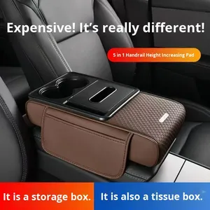 Support de console de voiture Xiantong 5-en-1 personnalisable en gros, modèle 819, 35*19*7, avec rehausseur, porte-gobelet et rangement pour téléphone portable - Product Image 5