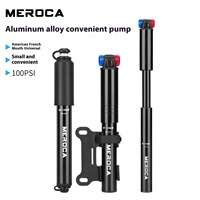 MEROCA BM2105/2107 Pompe à vélo portable en alliage d'aluminium américain français double buses résistant à la corrosion et à l'usure Premium