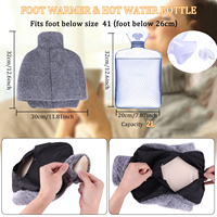 Bouteille d'eau chaude en PVC pour les pieds, pour garder au chaud, sac d'eau chaude de 2 litres, grande bouteille d'eau chaude en caoutchouc, chauffe-pieds