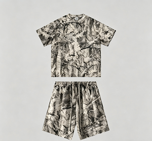 T-shirt camouflage DTG personnalisé à logo pour homme, en coton épais, col rond, imprimé graphique Real Tree Camo, coupe ample - Product Image 1