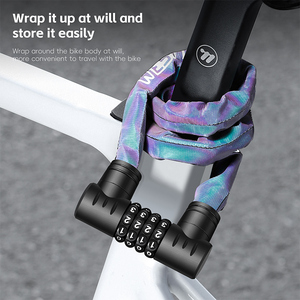 WEST BIKING Antivol coloré à combinaison numérique pour vélo et vélo électrique, chaîne de sécurité réfléchissante haute sécurité pour vélo d'extérieur - Product Image 5