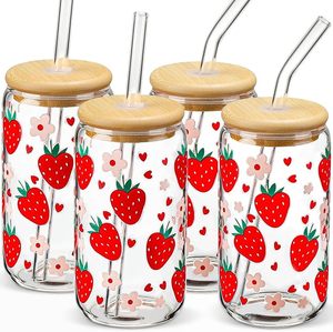 Ensemble complet de tasses en verre personnalisées avec couvercles et pailles, gravées sur mesure pour mariages, événements d'entreprise et cadeaux promotionnels en gros - Product Image 3