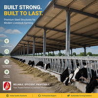 Structure en acier préfabriquée pour étable à vaches laitières, hangar à bétail préfabriqué en acier pour ferme