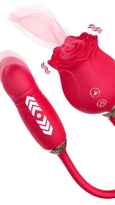 valentines day sexy clothes Female Vibrator Adult Sex Toy - 4 - in - 1 Tongue - Thrusting Vibrator  Dildo Rose - Shaped Sex Toy, 10 Clitoral Licking and 10 Vibration Modes, G  - Spot - G-Spot Dildo Vibrator, Sex Vibrator main image 1