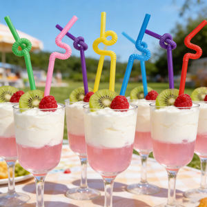 หลอดพลาสติก PP สีสันสดใส ขนาด 6*220 มม. เป็นมิตรกับสิ่งแวดล้อม ใช้แล้วทิ้ง รีไซเคิลได้ เหมาะสำหรับงานปาร์ตี้และการตั้งแคมป์ (100 ชิ้น/ถุง) - Product Image 6