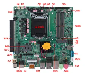 ELSKY mini pc board Quad Core DC12V Power i3 processor CPU 4USBHD-MI VGA DP linux 2LAN 6COM/RS232 motherboard lga 1155