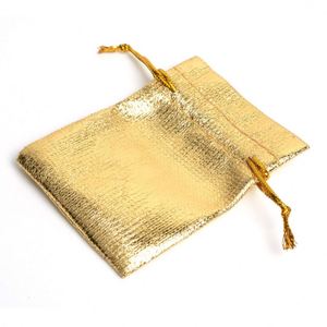 Sacs à cordon pour cadeaux de mariage, emballage de bijoux en organza argenté métallique - Product Image 3