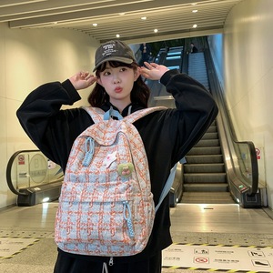 New Limited-Edition Junior <b>School</b> <b>Backpack</b> Plush Fabric Nylon Lining Zipper Double Shoulder Straps Large Capacity Unisex Student - Product Image 2