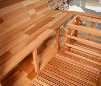 Luxuriöse Panorama-Fass-Sauna aus Massivholz für den Außenbereich, Anpassbare Saunakabine für 4-6 Personen, Heim-Spa & Garten