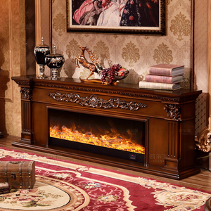 Cheminée décorative d'intérieur en <span class=keywords><strong>bois</strong></span> avec insert de poêle à <span class=keywords><strong>bois</strong></span> à LED - Product Image 2