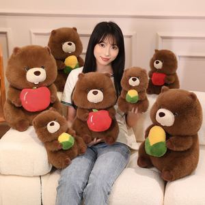 Muñeco de peluche divertido de ardilla de dibujos animados simulado con <span class=keywords><strong>manzana</strong></span> de maíz, juguete de compañía encantador, regalo de fábrica, muestra rápida proporcionada - Product Image 6