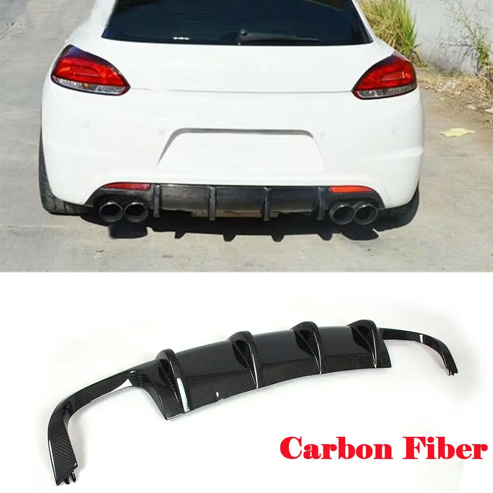 Spoiler de diffusion de lèvre de pare-chocs arrière Volkswagen Scirocco R 2009-2016 fibre de carbone d'usine