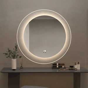 Miroir de salle de bain rond à LED avec éclairage frontal, interrupteur tactile, cadre en acrylique intelligent, éclairage réglable, anti-buée, diamètre 76 cm, vente en gros - Product Image 2